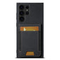 For Samsuny Galaxy S22 Ultra 5G Suteni H03 Litchi Leather Card Bag Stand Back Phone Case(Black)