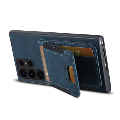 Pour étui de téléphone arrière Samsuny Galaxy S22 Ultra 5G Suteni H03 Litchi en cuir avec porte-cartes (bleu)
