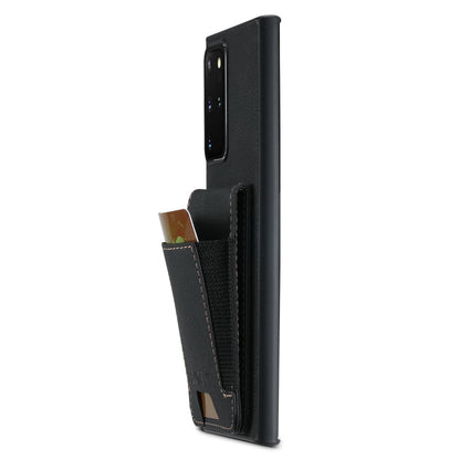 For Samsuny Galaxy Note20 5G Suteni H03 Litchi Leather Card Bag Stand Back Phone Case(Black)