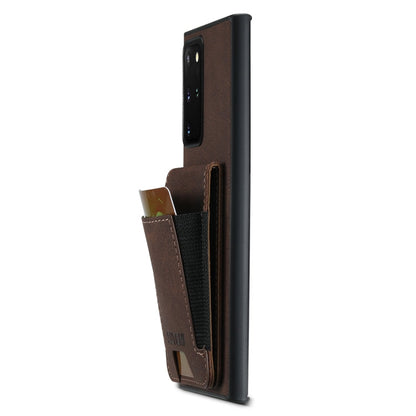 For Samsuny Galaxy Note20 5G Suteni H03 Litchi Leather Card Bag Stand Back Phone Case(Brown)
