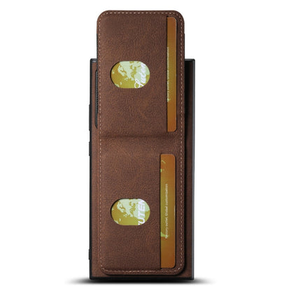 Pour Samsung Galaxy Note20 Ultra 5G Étui de téléphone arrière Suteni H03 en cuir litchi avec porte-cartes et support (marron)