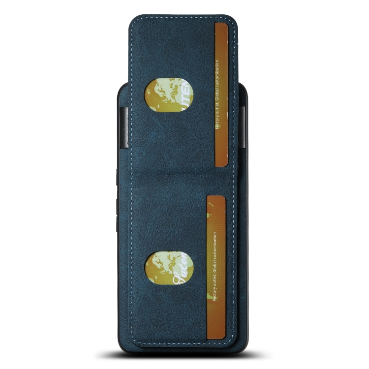 For Google Pixel 8a Suteni H03 Litchi Leather Card Bag Stand Back Phone Case(Blue)