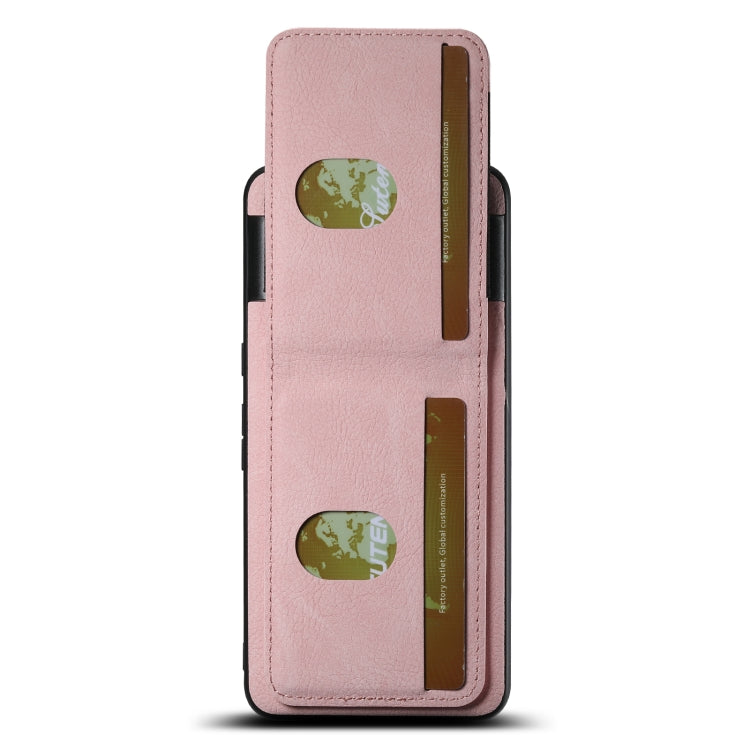 For Google Pixel 8a Suteni H03 Litchi Leather Card Bag Stand Back Phone Case(Pink)