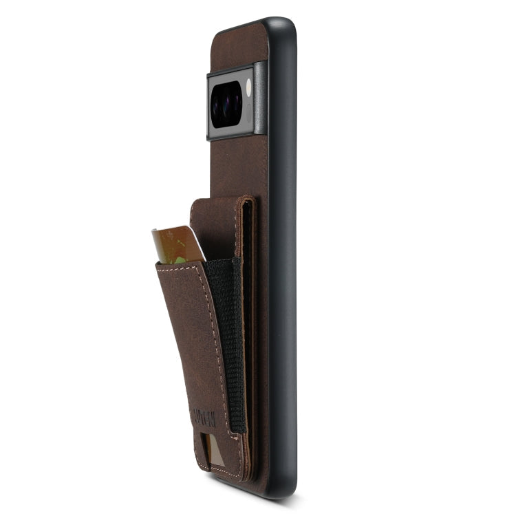 For Google Pixel 7 Pro Suteni H03 Litchi Leather Card Bag Stand Back Phone Case(Brown)