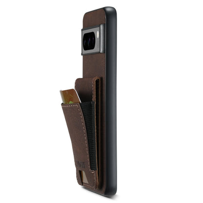 For Google Pixel 7 Pro Suteni H03 Litchi Leather Card Bag Stand Back Phone Case(Brown)