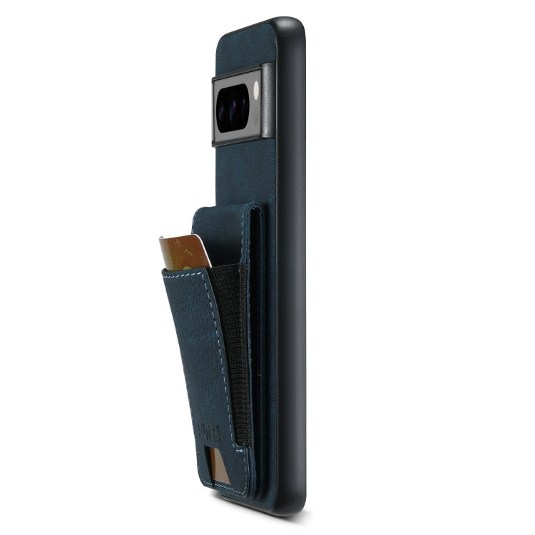 Pour Google Pixel 6a Étui de Téléphone Arrière en Cuir Litchi Suteni H03 avec Support et Porte-cartes (Bleu)