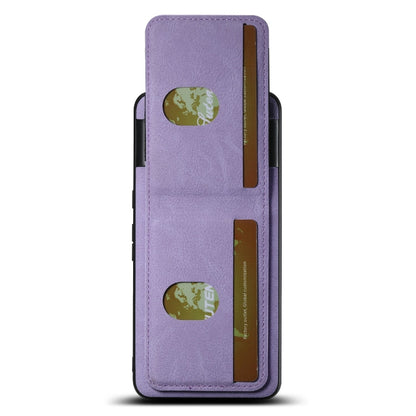 For Google Pixel 6a Suteni H03 Litchi Leather Card Bag Stand Back Phone Case(Purple)