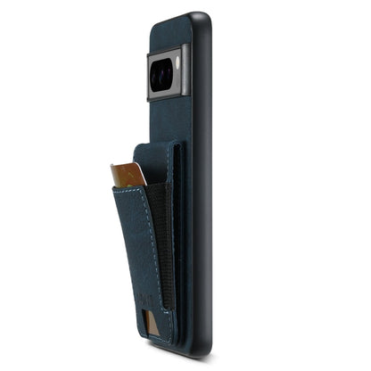 For Google Pixel 6 Pro Suteni H03 Litchi Leather Card Bag Stand Back Phone Case(Blue)