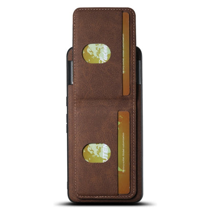 For Google Pixel 6 Suteni H03 Litchi Leather Card Bag Stand Back Phone Case(Brown)