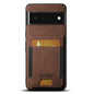 For Google Pixel 6 Suteni H03 Litchi Leather Card Bag Stand Back Phone Case(Brown)