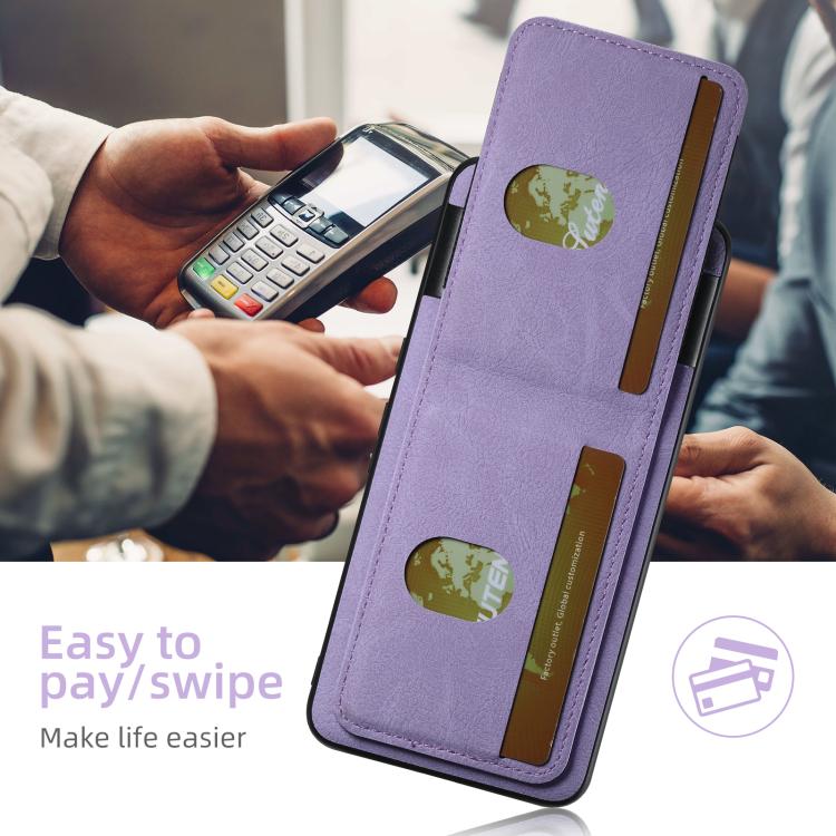 Pour Google Pixel 9 Pro Étui de Téléphone en Cuir Litchi Suteni H03 avec Porte-Cartes et Support (Violet)