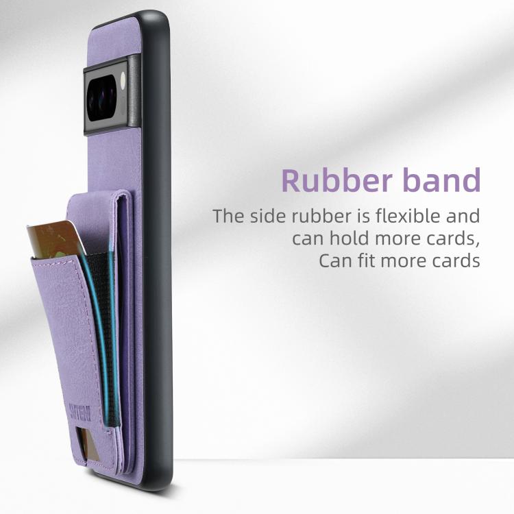 Pour Google Pixel 9 Pro Étui de Téléphone en Cuir Litchi Suteni H03 avec Porte-Cartes et Support (Violet)
