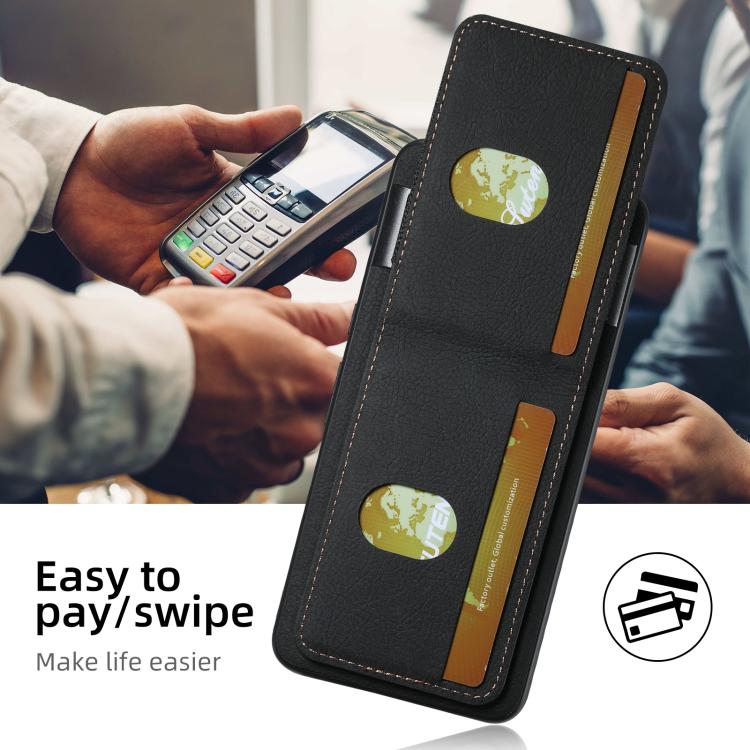 For Google Pixel 9 Suteni H03 Litchi Leather Card Bag Stand Back Phone Case(Black)