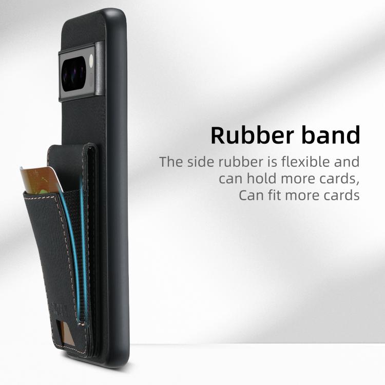 For Google Pixel 9 Suteni H03 Litchi Leather Card Bag Stand Back Phone Case(Black)