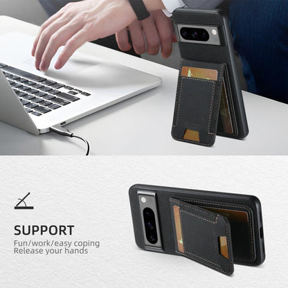 For Google Pixel 9 Suteni H03 Litchi Leather Card Bag Stand Back Phone Case(Black)