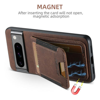 For Google Pixel 10 Suteni H03 Litchi Leather Card Bag Stand Back Phone Case(Brown)