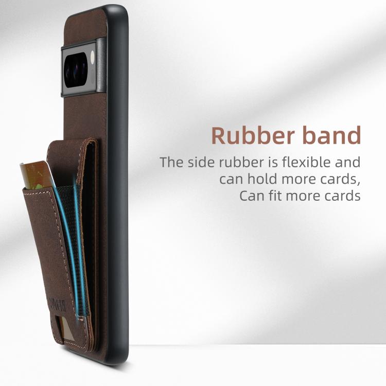 For Google Pixel 10 Suteni H03 Litchi Leather Card Bag Stand Back Phone Case(Brown)
