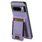Pour Google Pixel 10 Suteni H03 Coque arrière de téléphone en cuir litchi avec fente pour cartes et support (violet)