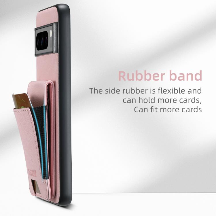 For Google Pixel 10 Pro Suteni H03 Litchi Leather Card Bag Stand Back Phone Case(Pink)