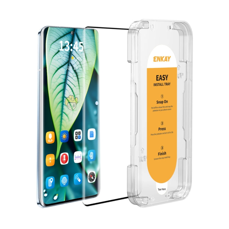 Pour Honor 50 Pro Film de protection en verre trempé ENKAY Easy Install avec colle latérale et bords incurvés