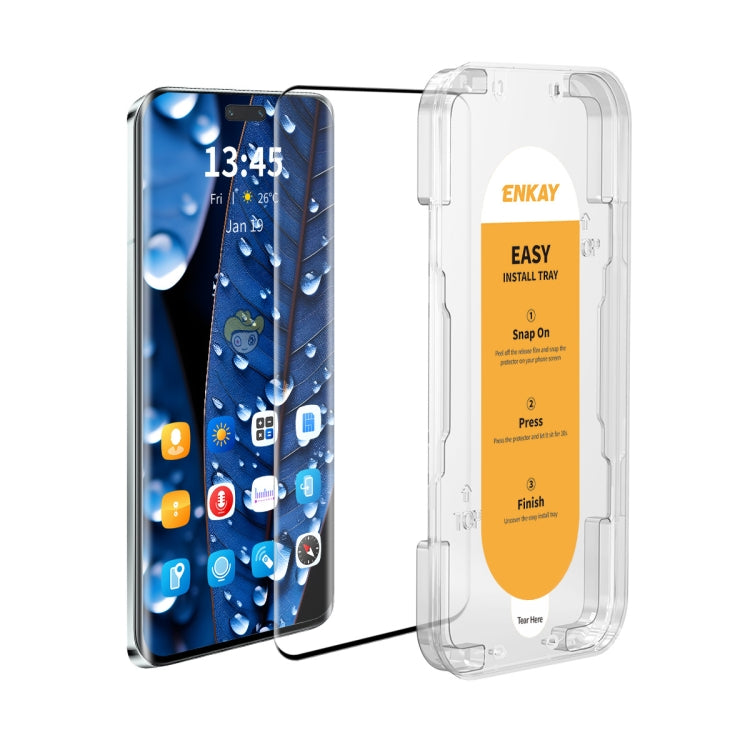 Pour Huawei nova 12 Pro / nova 12 Ultra Film en Verre Trempé ENKAY Easy Install Hot Bending avec Colle Latérale