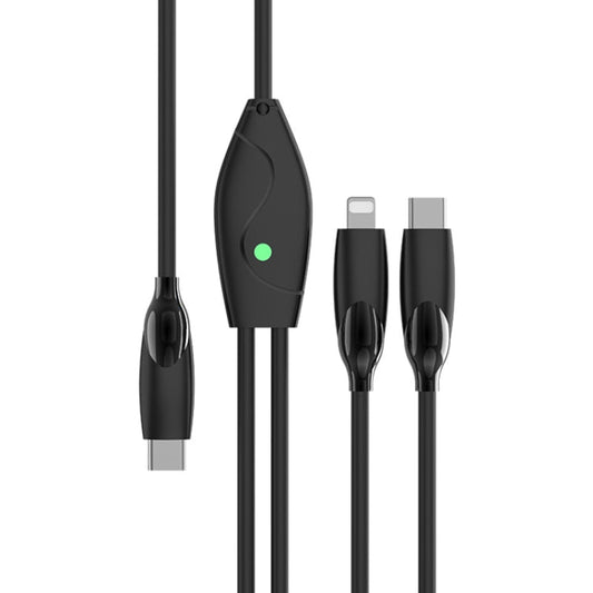 Câble de charge rapide 2-en-1 ENKAY PD100W Type-C vers Type-C / 8 broches avec puce E-Marker, longueur de câble : 2m