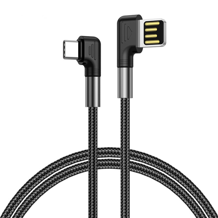 ENKAY 3A Elbow Reversible USB to Elbow Type-C Fast Charging Data Cable, Length:2m