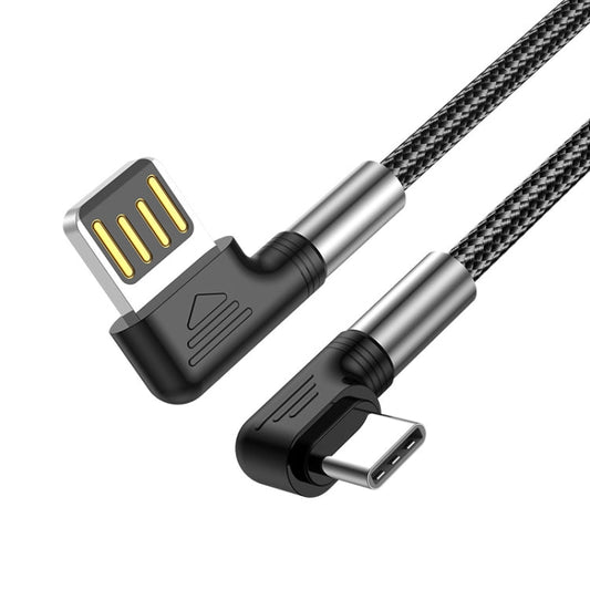 ENKAY 3A Elbow Reversible USB to Elbow Type-C Fast Charging Data Cable, Length:2m