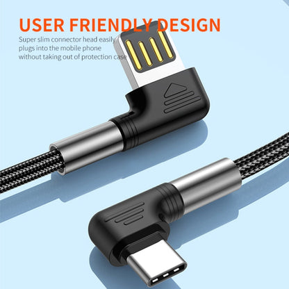 ENKAY 3A Elbow Reversible USB to Elbow Type-C Fast Charging Data Cable, Length:2m
