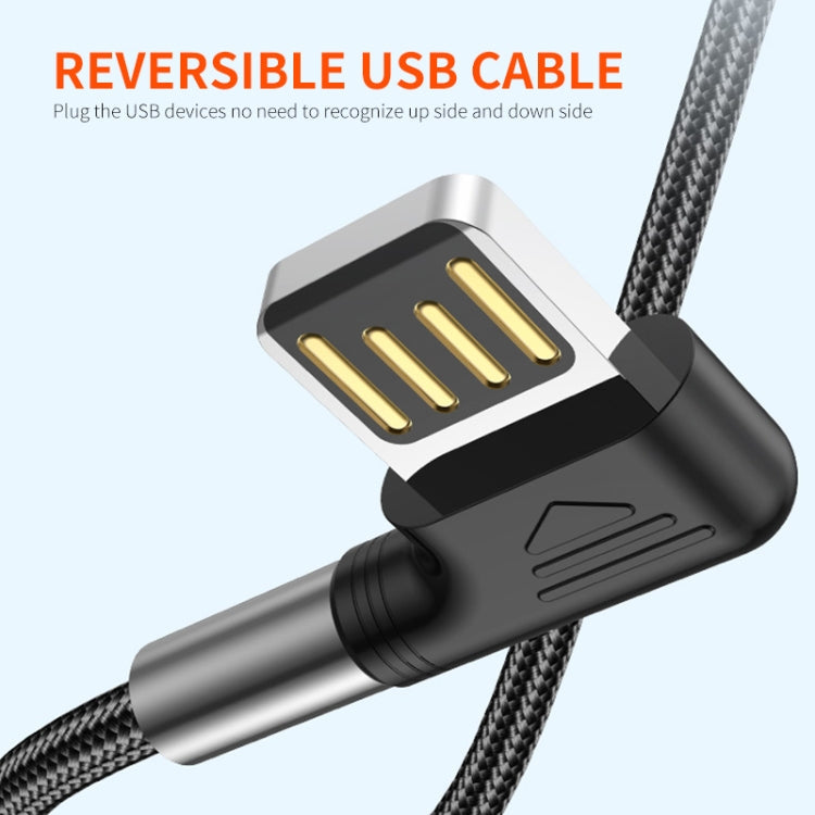 ENKAY 3A Elbow Reversible USB to Elbow Type-C Fast Charging Data Cable, Length:1m