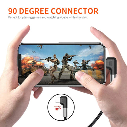 ENKAY 3A Elbow Reversible USB to Elbow Type-C Fast Charging Data Cable, Length:2m
