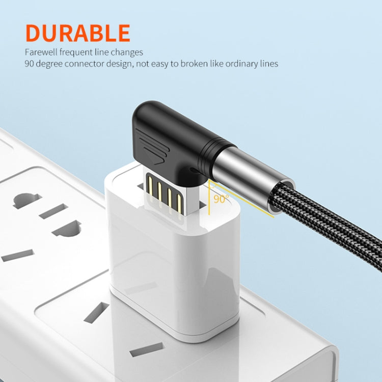 ENKAY 3A Elbow Reversible USB to Elbow Type-C Fast Charging Data Cable, Length:2m