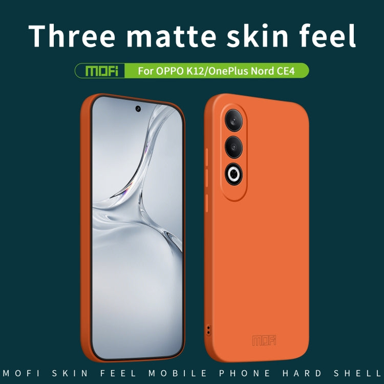 For OPPO K12 / OnePlus Nord CE4 MOFI Qin Series Skin Feel All-inclusive PC Phone Case(Orange)