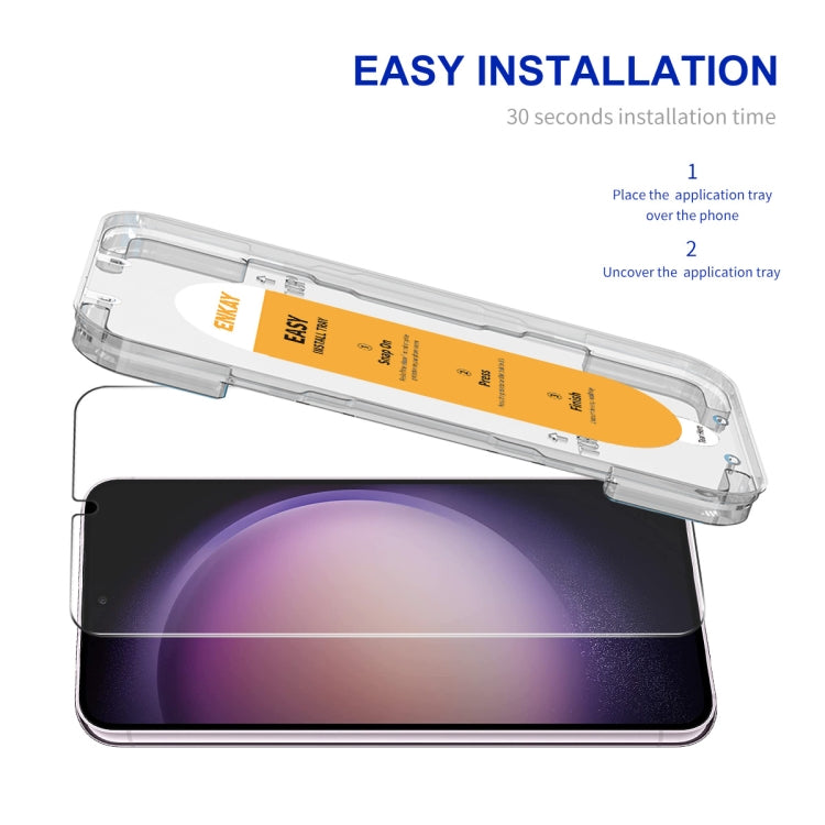 For Samsung Galaxy S23 5G / S22 5G ENKAY Easy Install 0.18mm High Alumina Silicon Full Glass Film, Support Ultrasonic Unlock