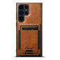 For Samsung Galaxy S23 Ultra 5G Suteni H17 Oil Eax Leather MagSafe Detachable Wallet Phone Case(Brown)