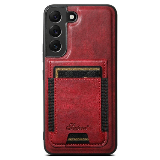 For  Samsung Galaxy S23 5G Suteni H17 Oil Eax Leather MagSafe Detachable Wallet Phone Case(Red)