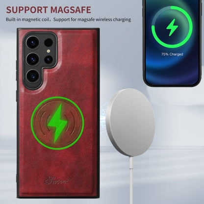 For Samsung Galaxy S22+ 5G Suteni H17 Oil Eax Leather MagSafe Detachable Wallet Phone Case(Red)