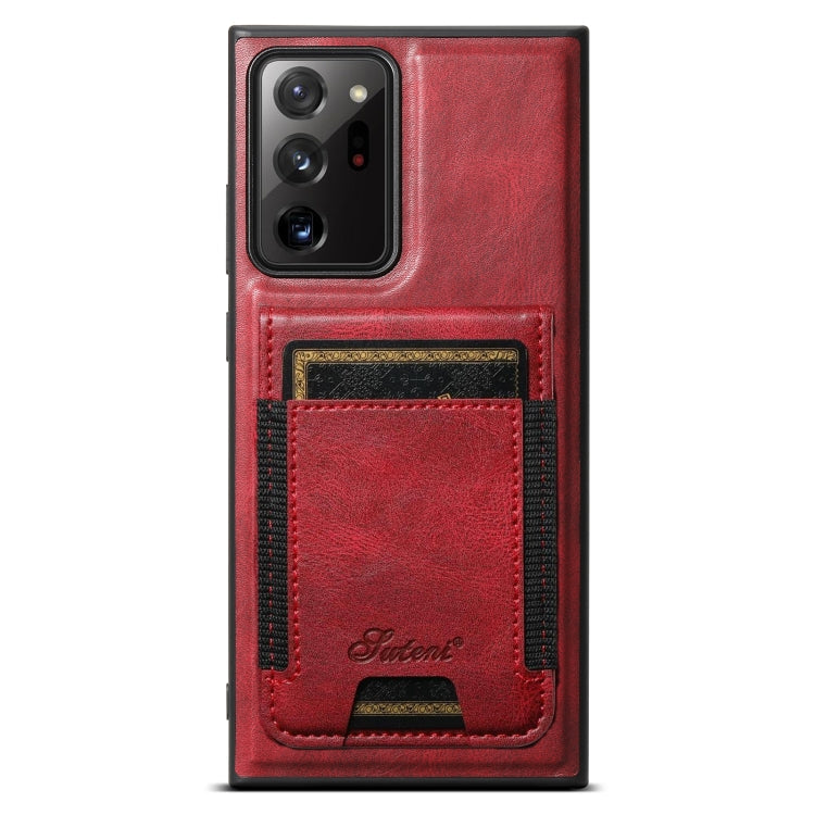 For Samsung Galaxy Note20 Ultra Suteni H17 Oil Eax Leather MagSafe Detachable Wallet Phone Case(Red)