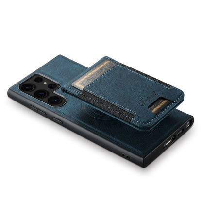 Pour Samsung Galaxy S22 Ultra 5G Étui de téléphone portefeuille détachable MagSafe en cuir Suteni H17 texture litchi (bleu)