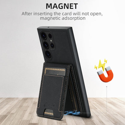 For Samsung Galaxy S24+ 5G Suteni H17 Litchi Texture Leather MagSafe Detachable Wallet Phone Case(Black)