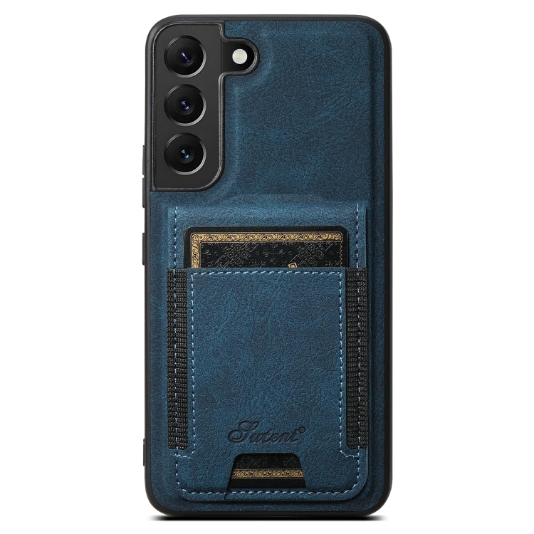 For Samsung Galaxy S24+ 5G Suteni H17 Litchi Texture Leather MagSafe Detachable Wallet Phone Case(Blue)