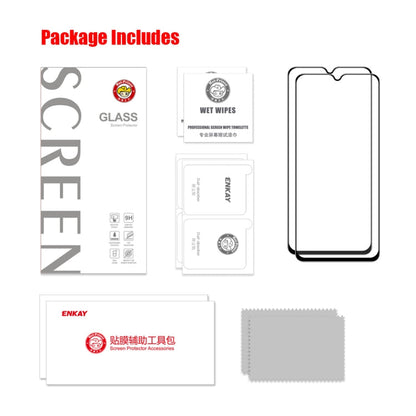 For OPPO A1x 2pcs ENKAY Full Glue High Aluminum-silicon Tempered Glass Film