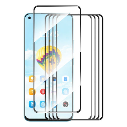 For OPPO A96 4G 5pcs ENKAY Full Glue High Aluminum-silicon Tempered Glass Film