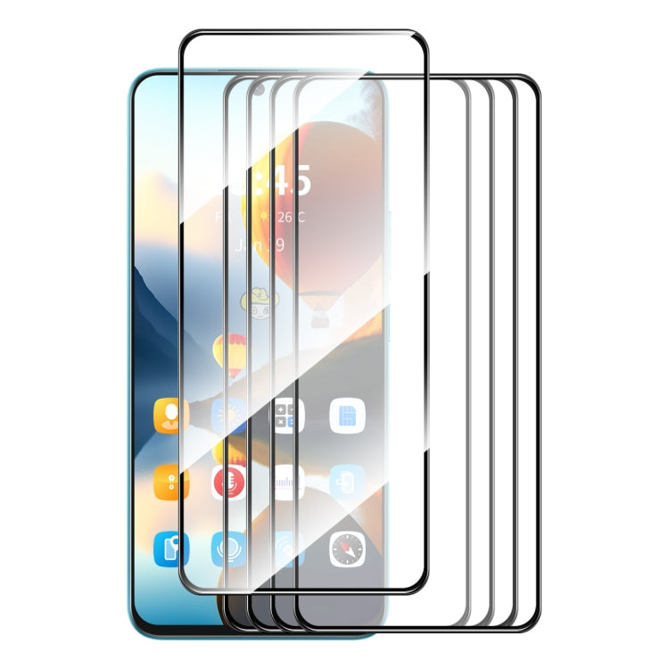 For OPPO A2 / A79 5pcs ENKAY Full Glue High Aluminum-silicon Tempered Glass Film