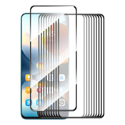 Pour Tecno Spark 20C 10 pièces ENKAY Film en verre trempé haute aluminosilicate à colle complète