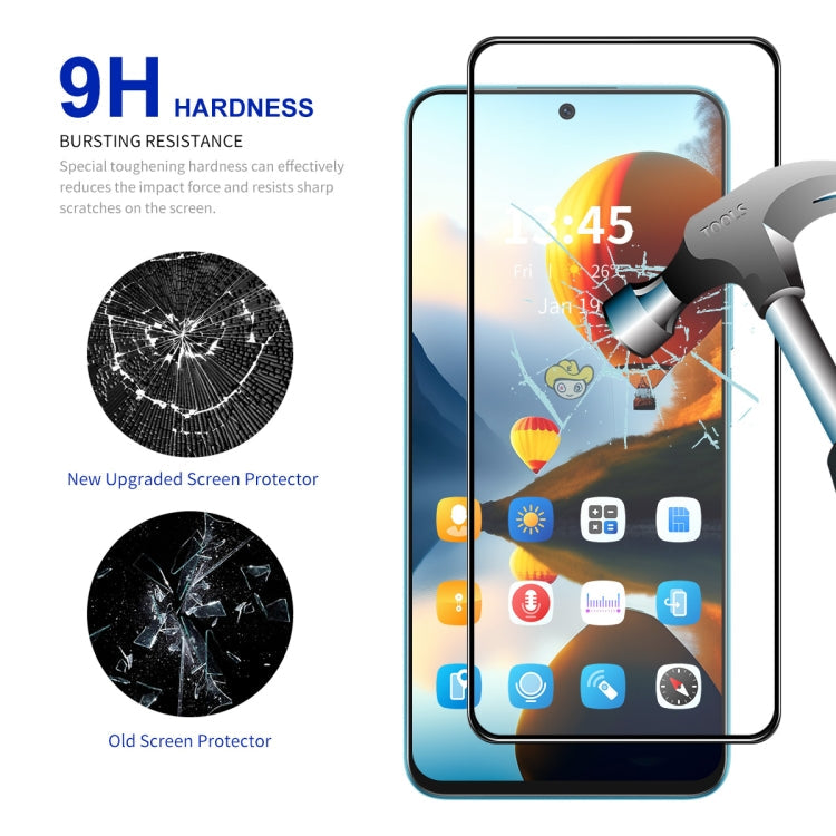 For Itel P55 5pcs ENKAY Full Glue High Aluminum-silicon Tempered Glass Film