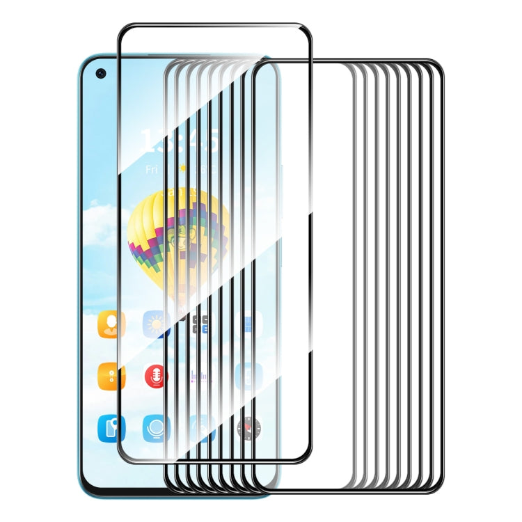 For Realme 9 Pro+ 10pcs ENKAY Full Glue High Aluminum-silicon Tempered Glass Film