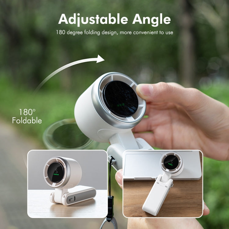 ENKAY Hat-Prince 3600mAh Battery Max 8H Cooling times Foldable Neck Turbo Fan with Digital Display(Black)