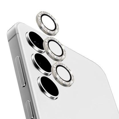 For Samsung Galaxy S24 5G NORTHJO Camera Lens Bling Glitter Metal Ring Tempered Glass Film(Silver)