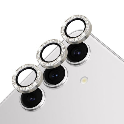 For Samsung Galaxy S24 5G NORTHJO Camera Lens Bling Glitter Metal Ring Tempered Glass Film(Silver)